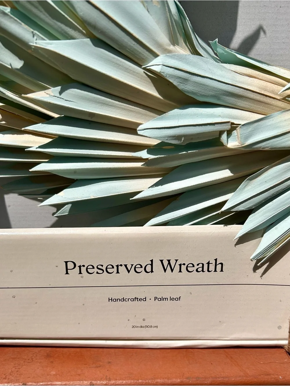 Threshold Light Blue and Natural Preserved Palm Wreath